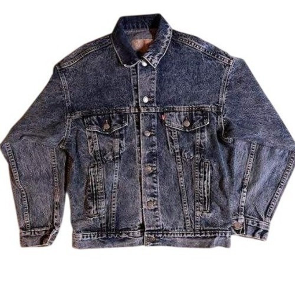Vintage Levis Denim Trucker Jacket‎ Mens Blue Acid Wash Jean Jacket